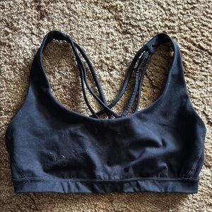 Victoria's Secret Black Strappy Sports Bra Moisture-Wicking